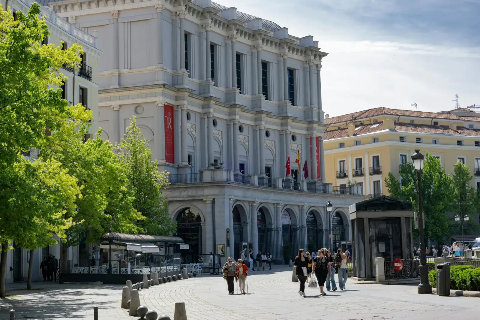 Madrid residential street and building facade